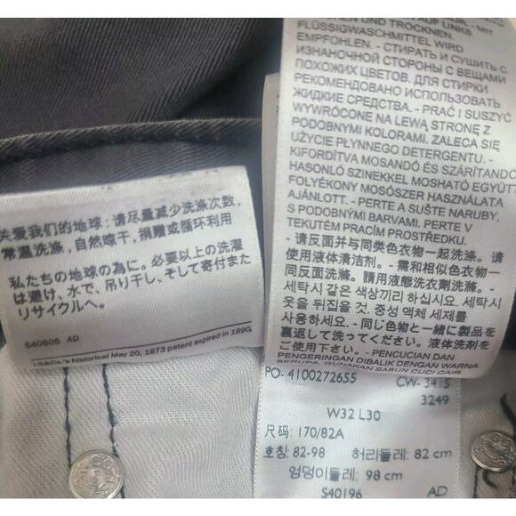 Levis 514 Jeans 32 X 30 Gray Raw Hem - Picture 9 of 9